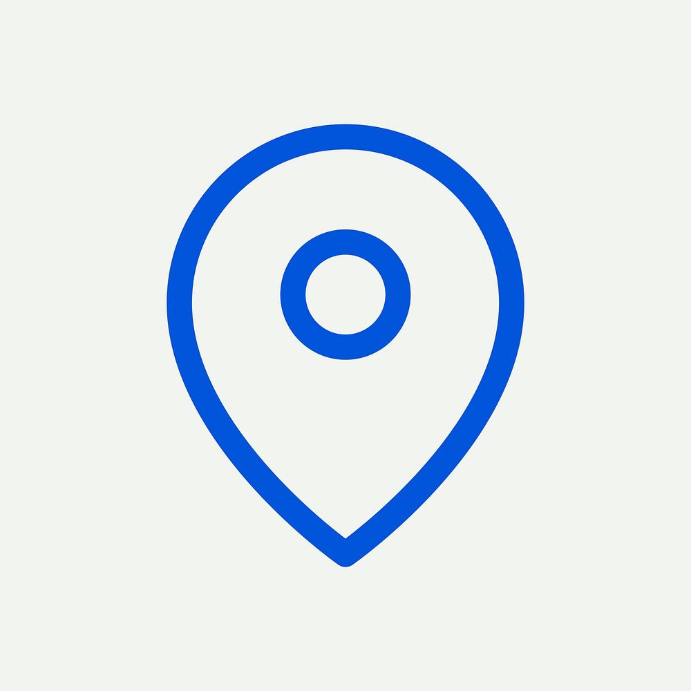 Location blue icon for social media app minimal line
