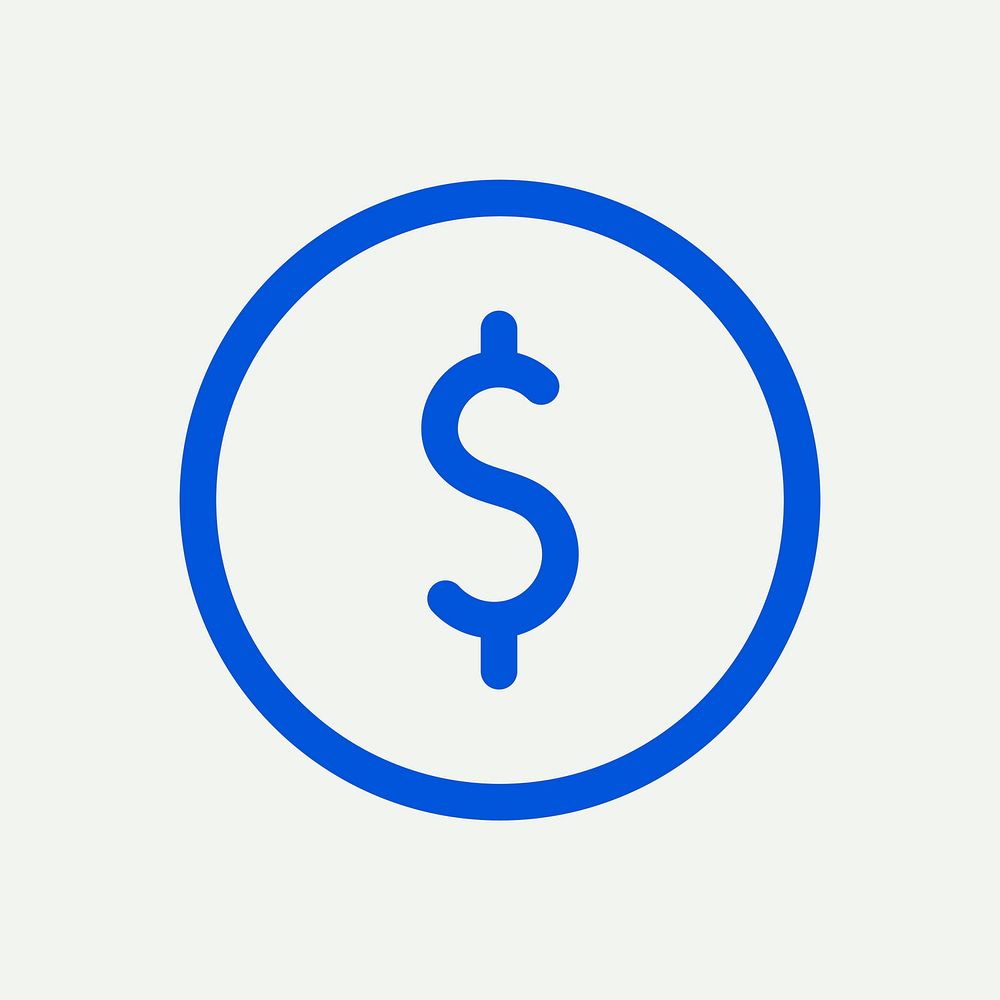 Currency social media icon in blue minimal line