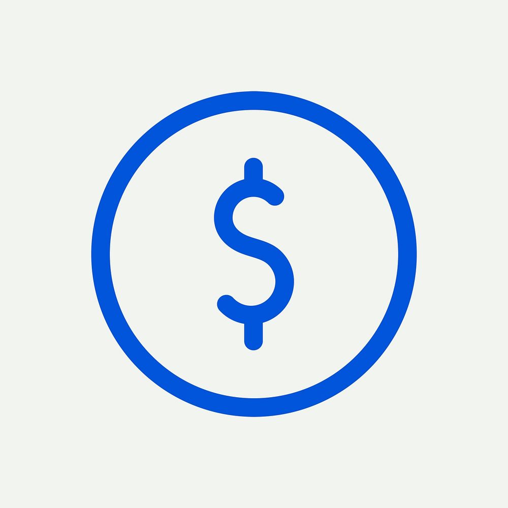 Currency social media icon psd in blue minimal line
