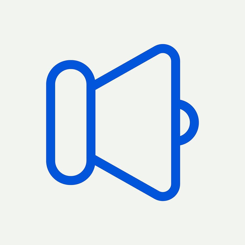 Speaker volume blue icon for social media app minimal line