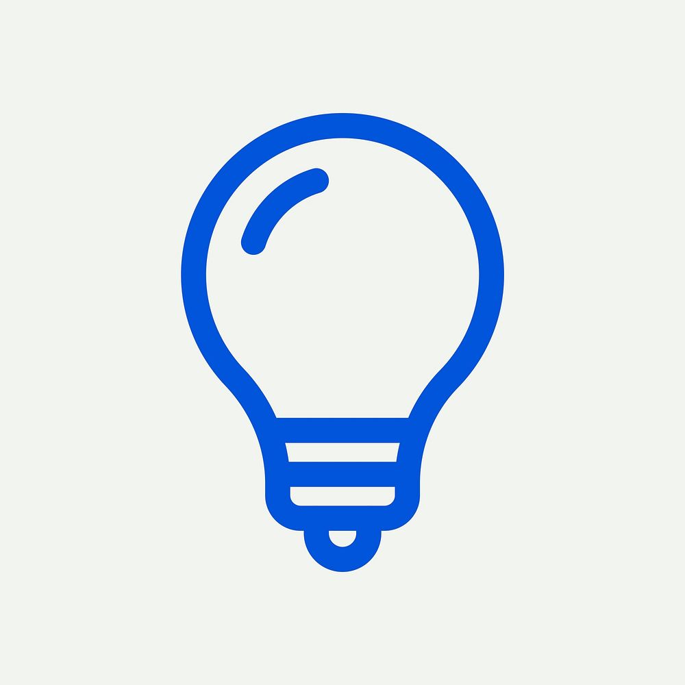 Light bulb blue icon for social media app minimal line