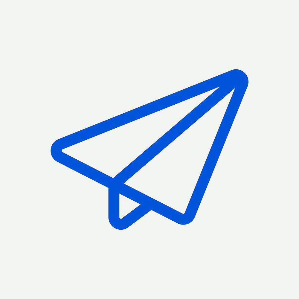 Direct message icon for social media app paper plane illustration