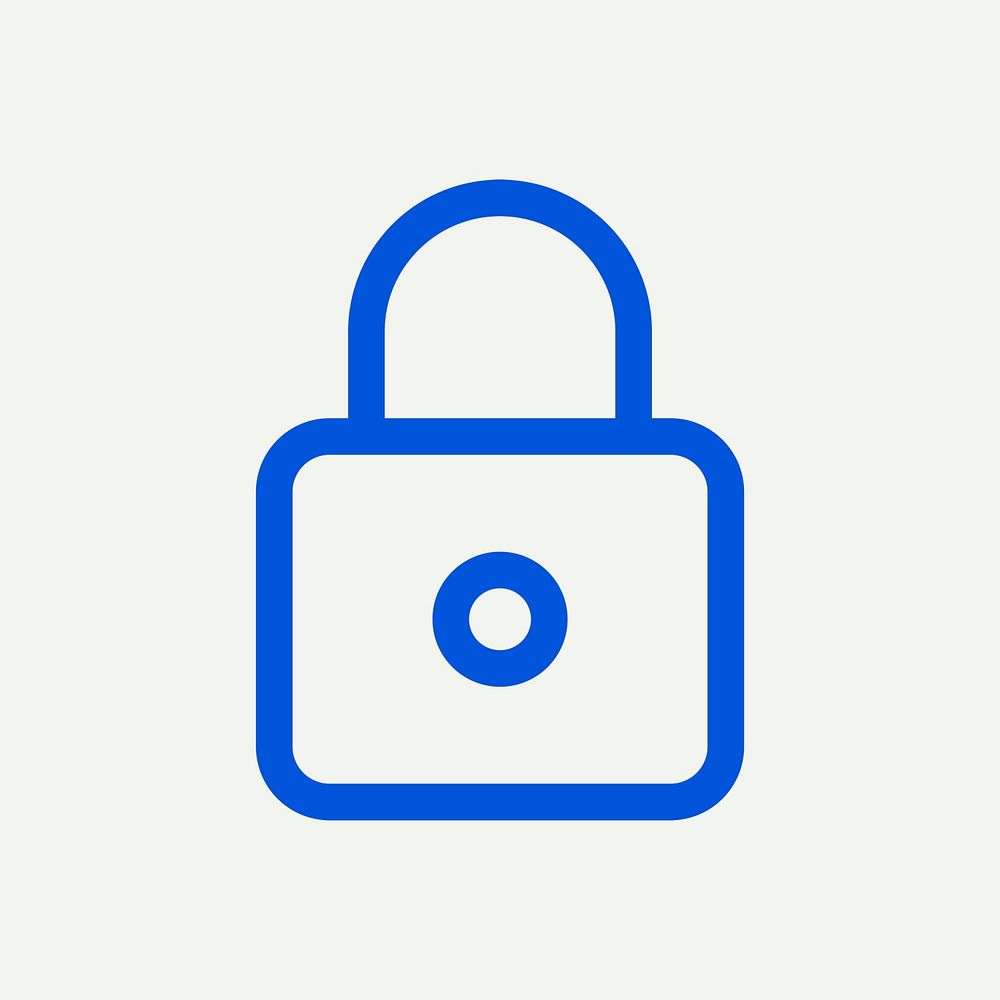 Padlock social media icon psd secure mode symbol in minimal line