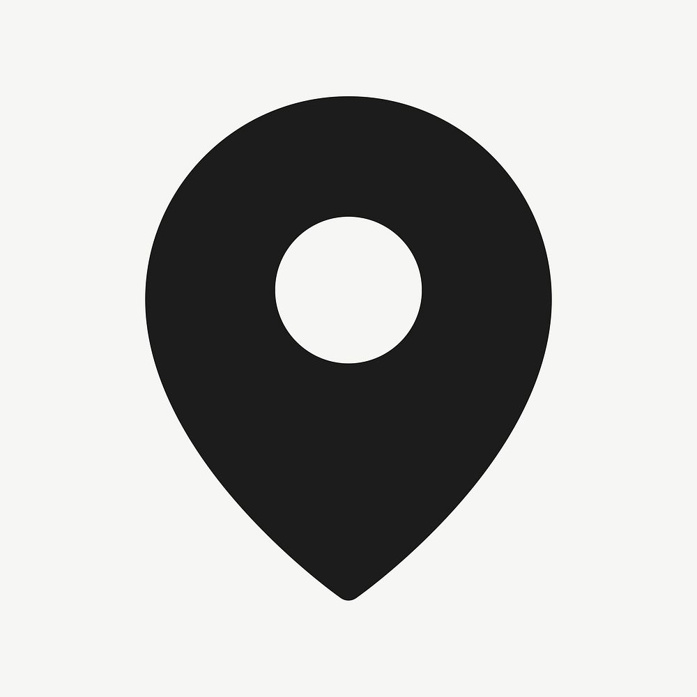 Location pin filled icon vector black for social media app