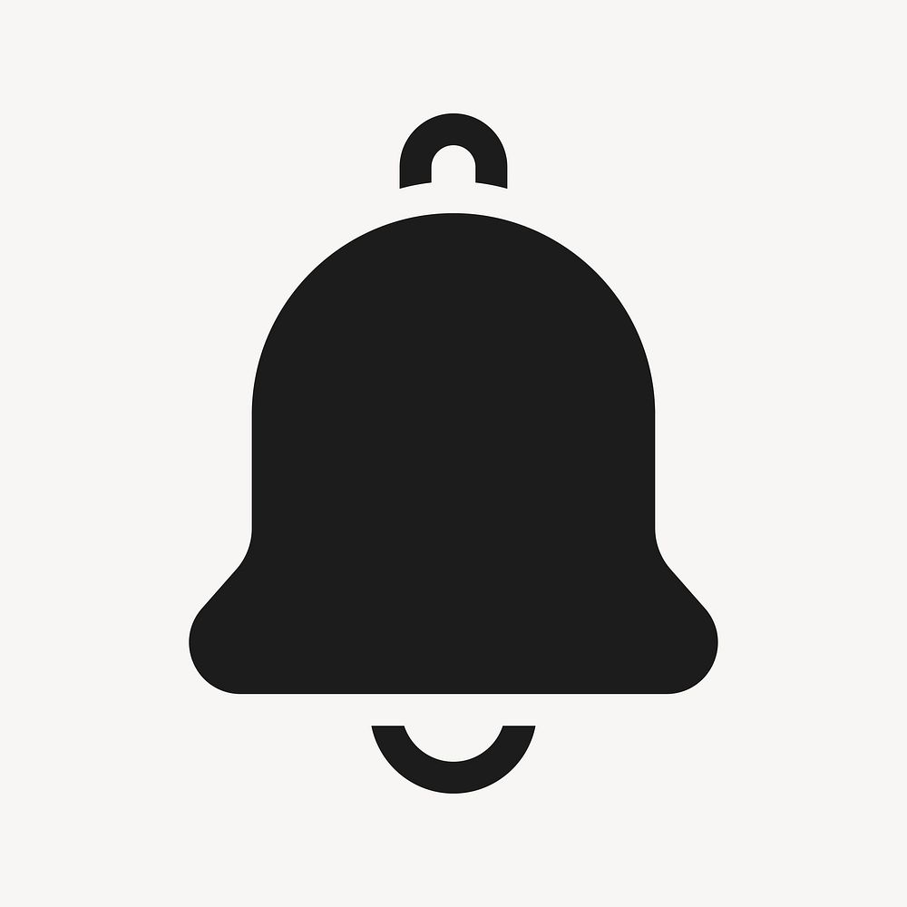 Bell filled icon black for social media app
