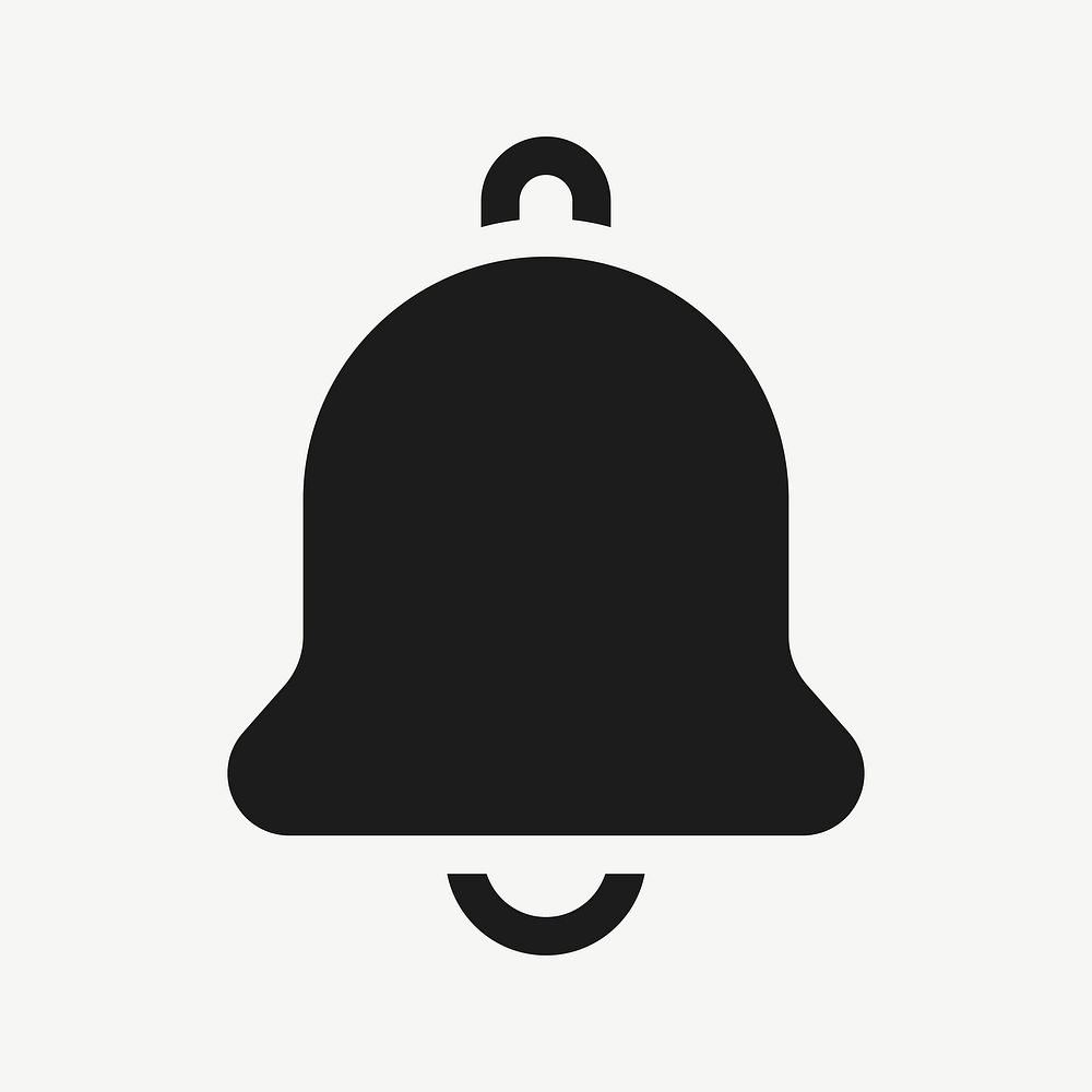 Bell filled icon vector black for social media app