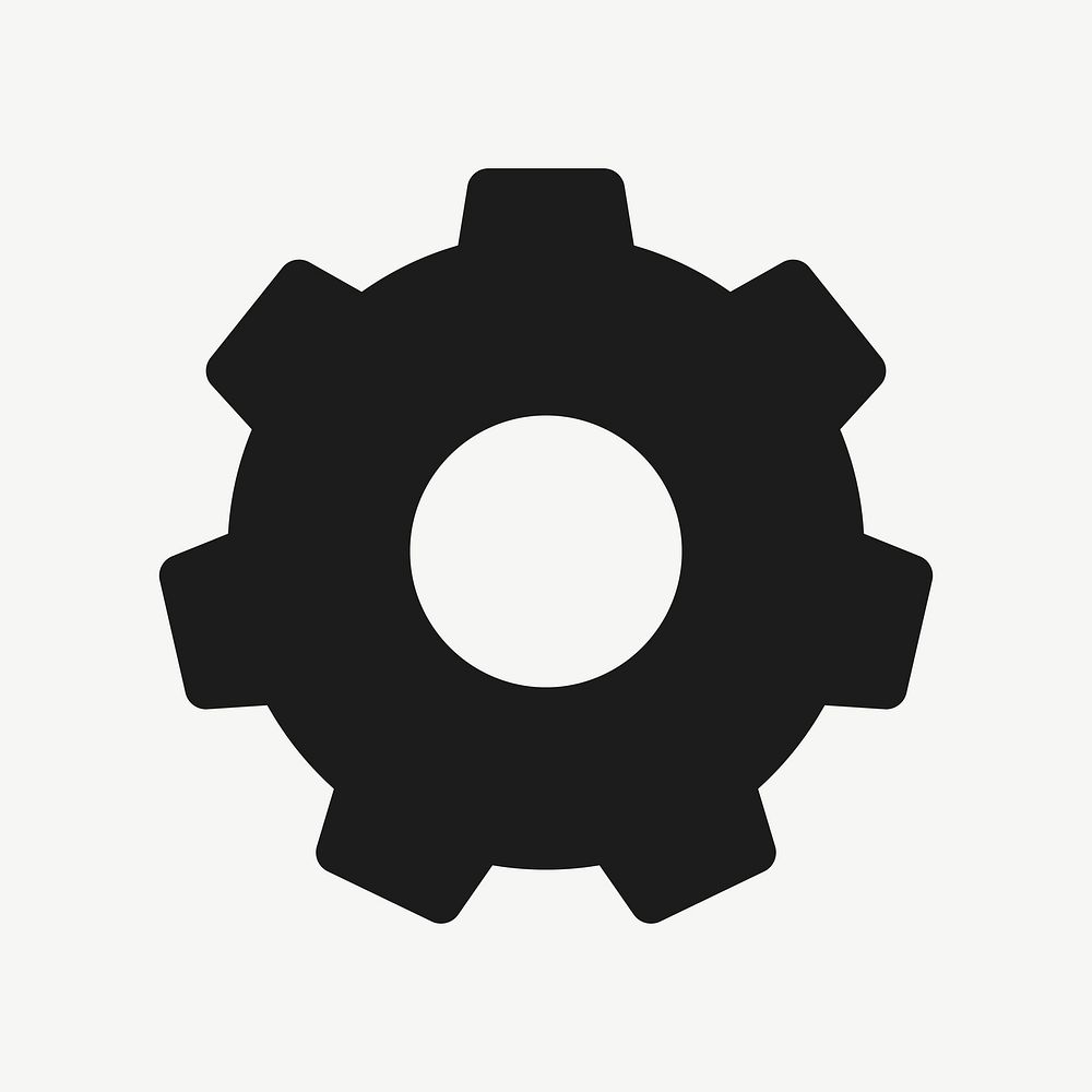 Cog setting filled icon vector black for social media app