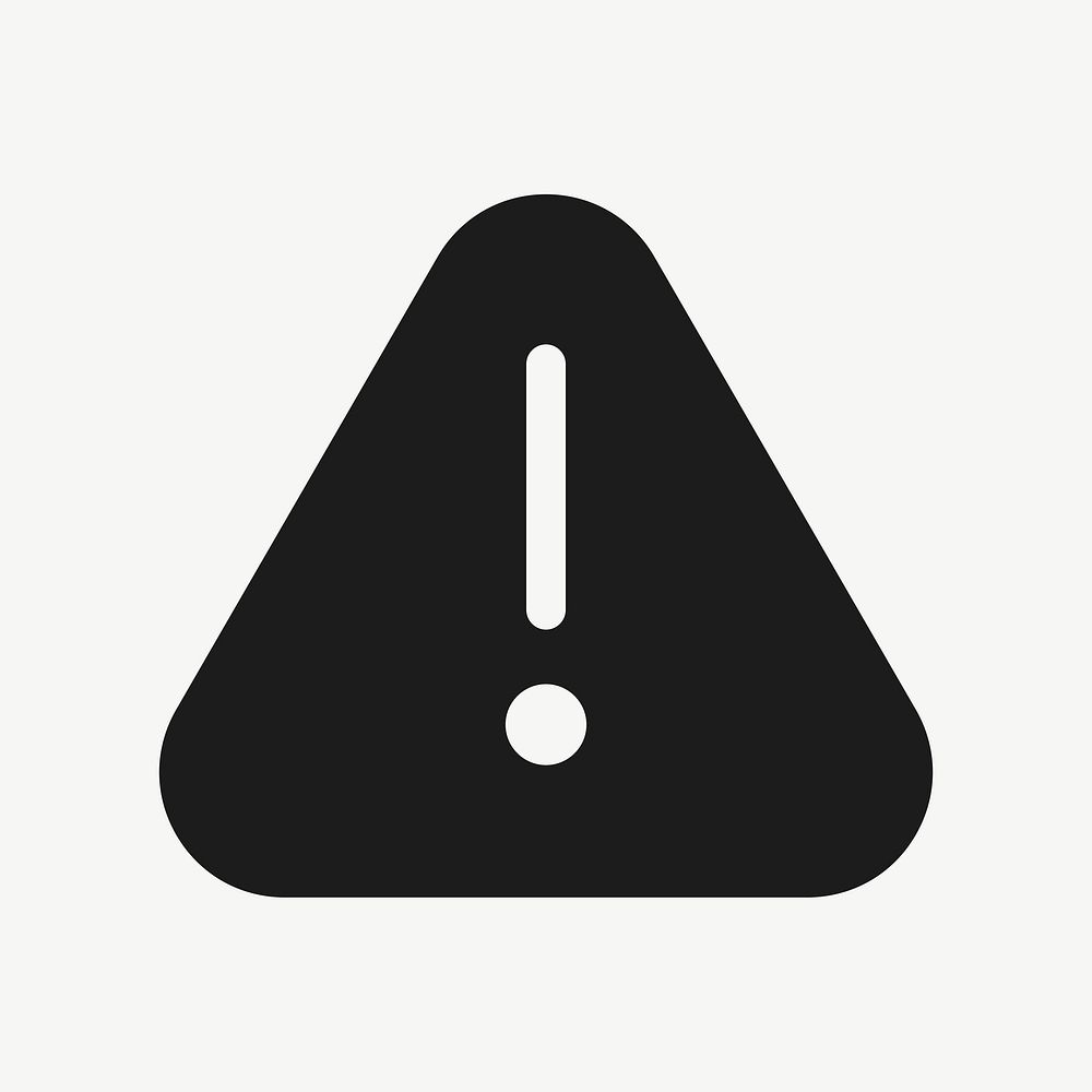 Warning filled icon vector black for social media app