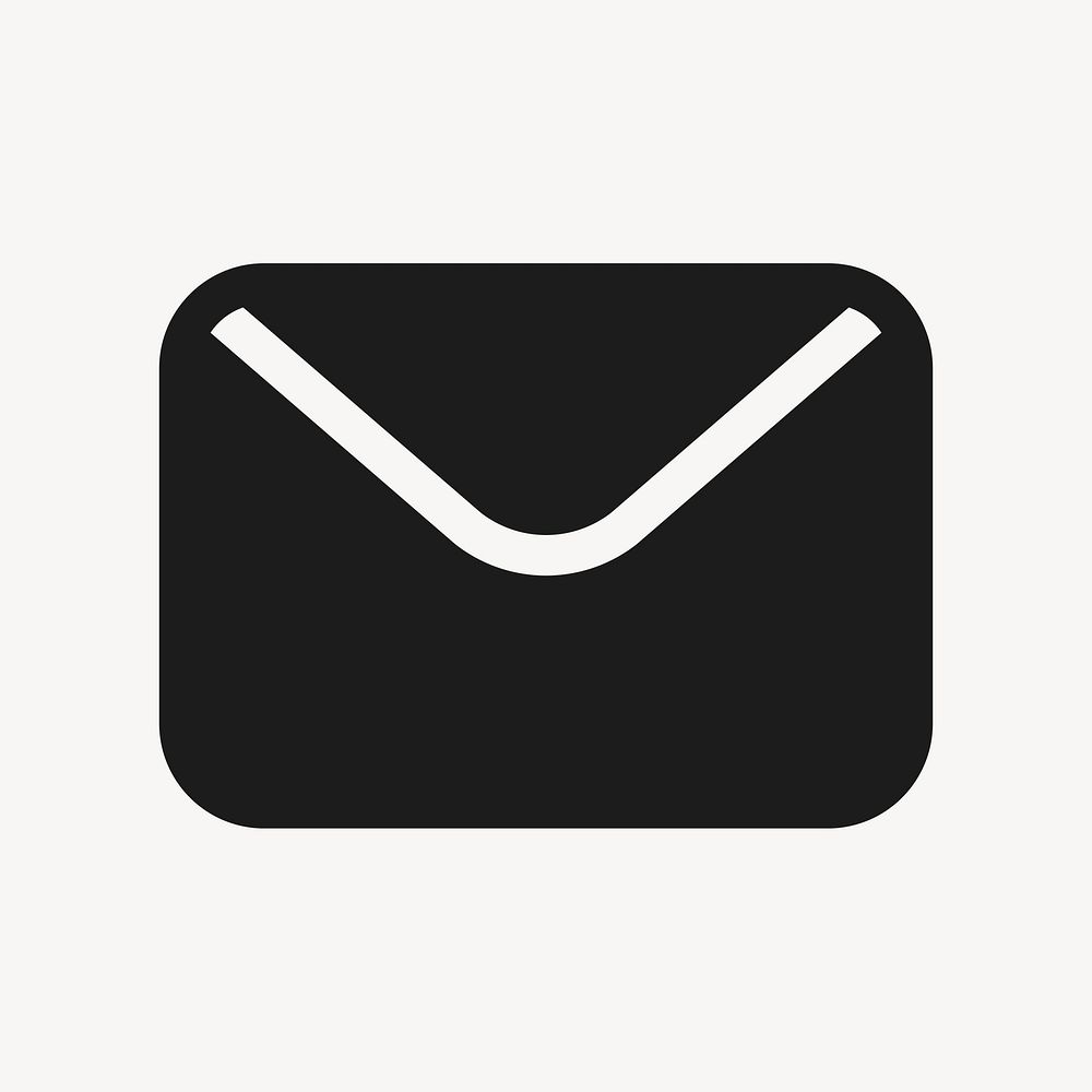 Mail filled icon in black for social media app