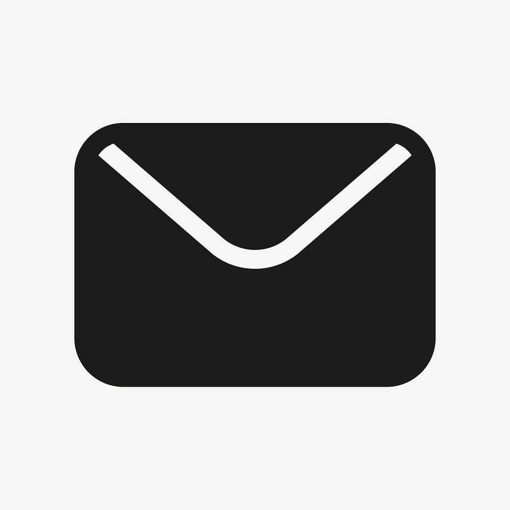 Mail filled icon vector in black for social media app