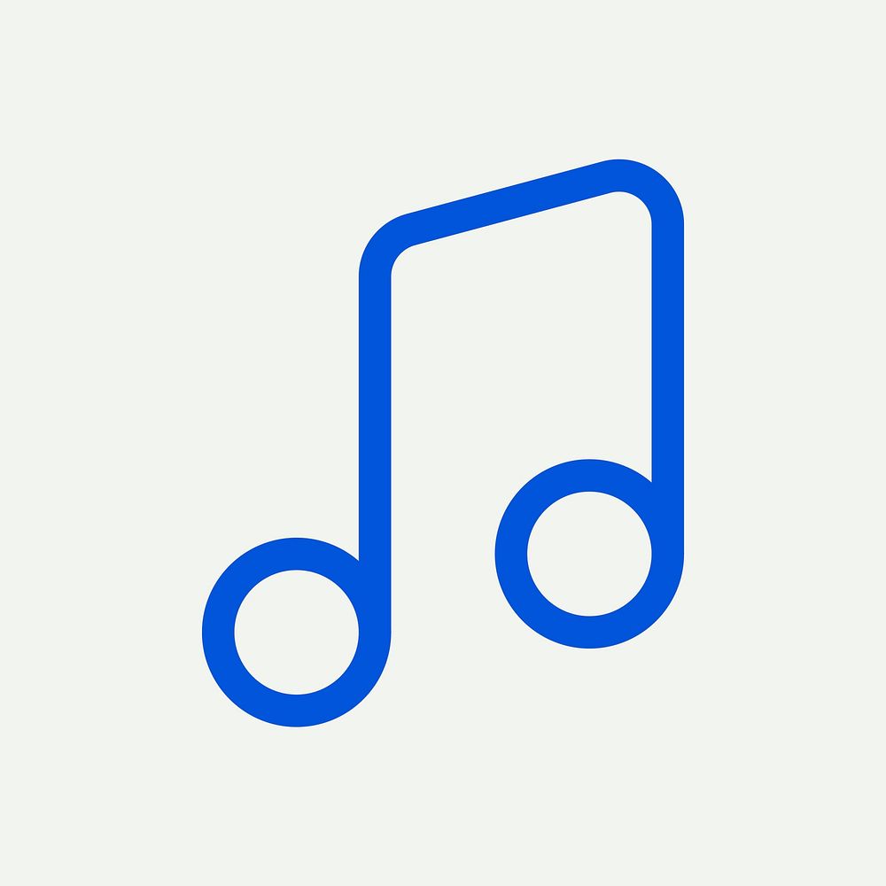 Music note icon blue for social media app minimal line