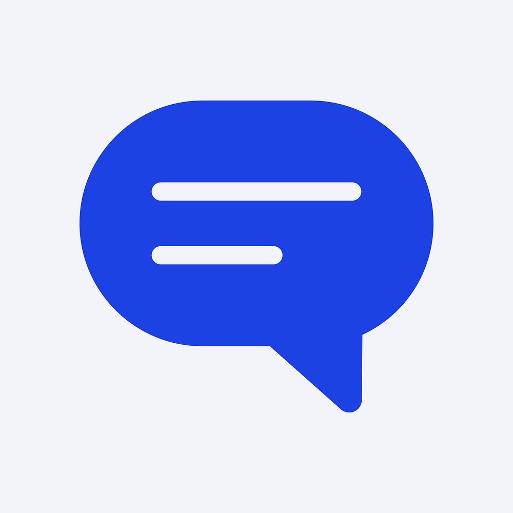 Chat social media icon in blue flat style