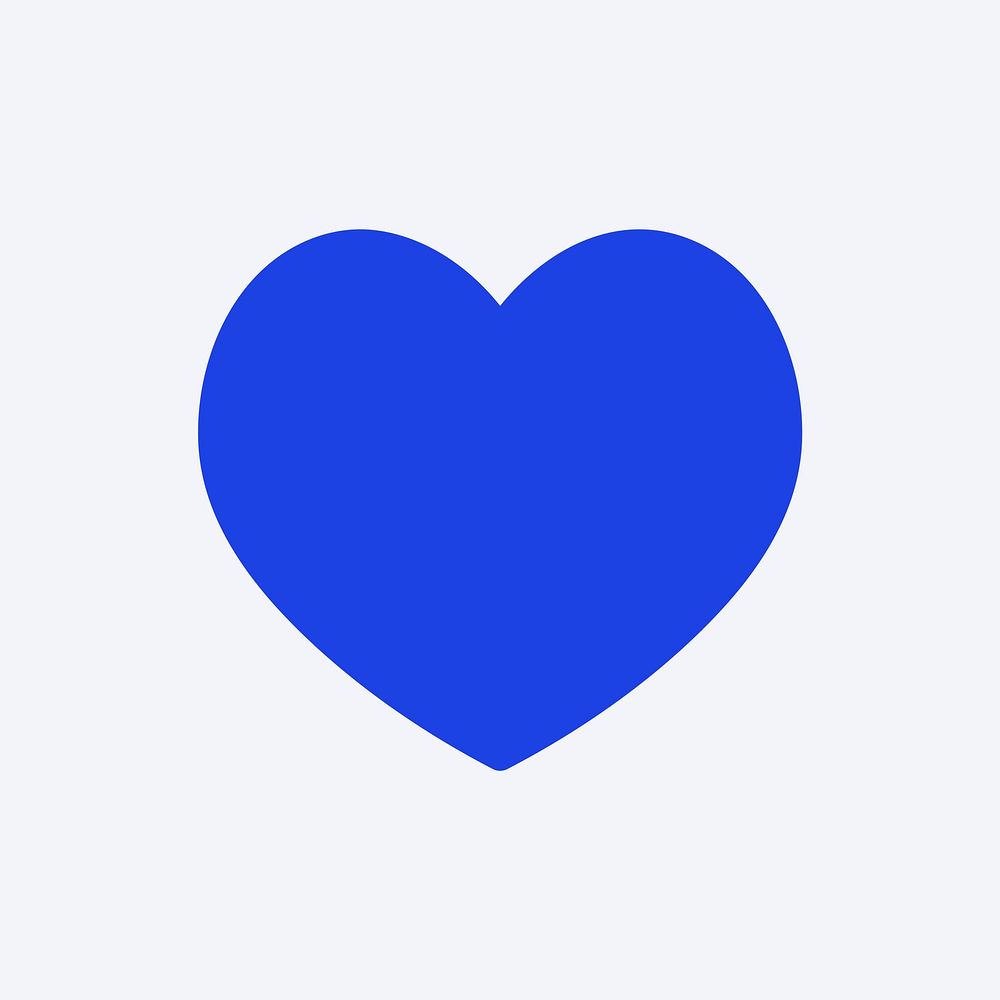 Social media heart icon like impression in blue flat style