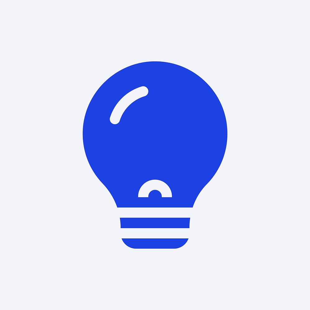 Light bulb blue icon for social media app flat style