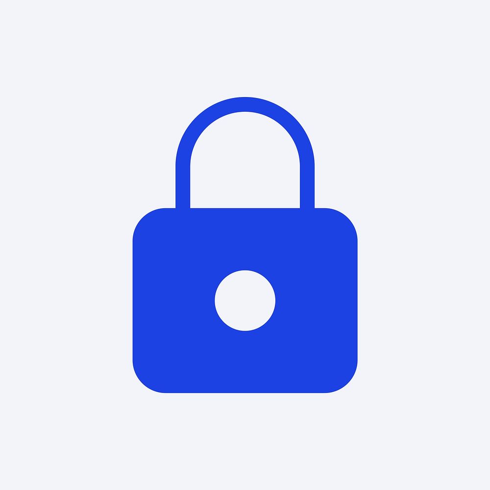 Padlock social media icon secure mode symbol in flat style