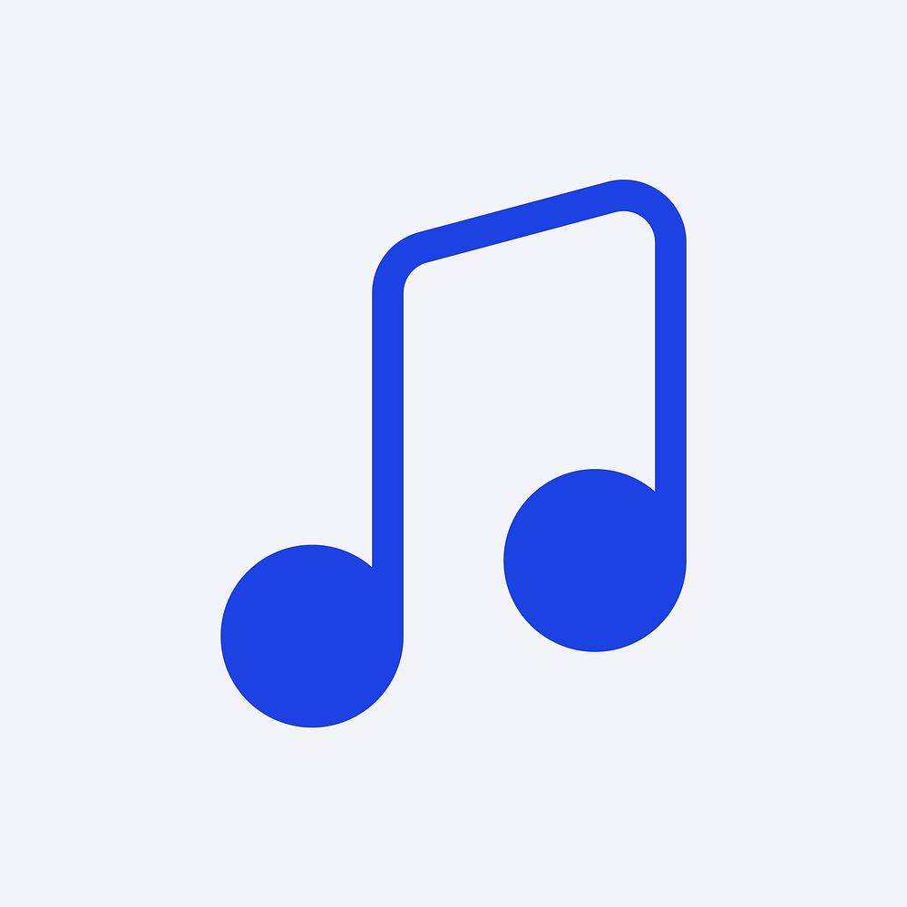 Music note icon blue vector for social media app flat style