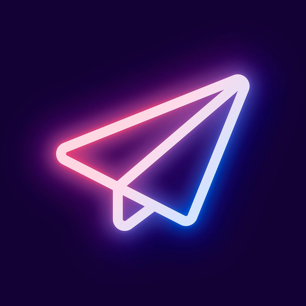 Direct message icon psd for social media app paper plane illustration