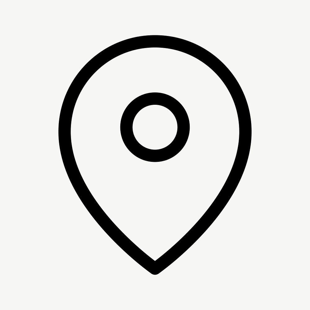 Location pin outlined icon vector for social media app