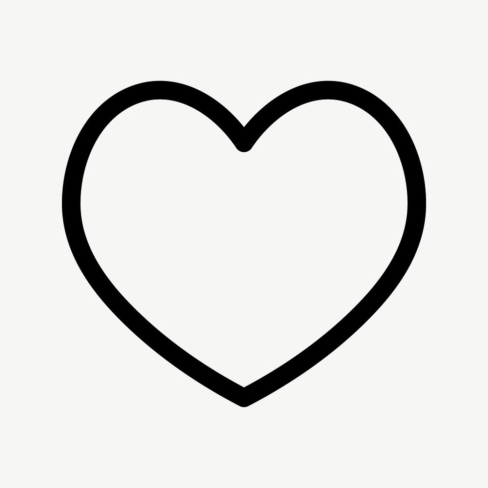 Heart outlined icon vector for social media app