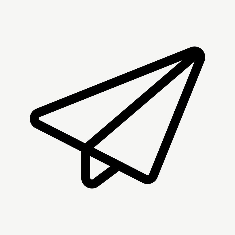 Paper plane outlined icon vector for social media app