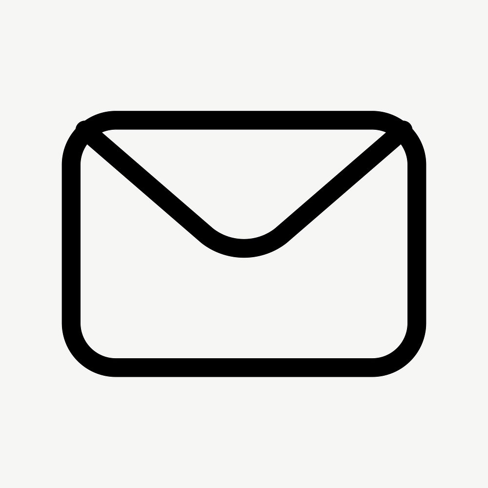 Mail outlined icon vector for social media app