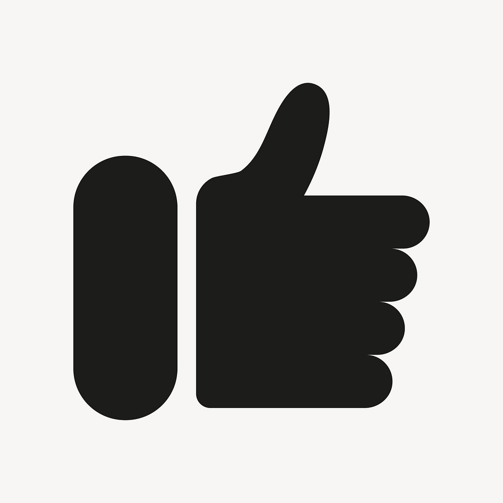 Thumbs up filled icon psd black for social media app