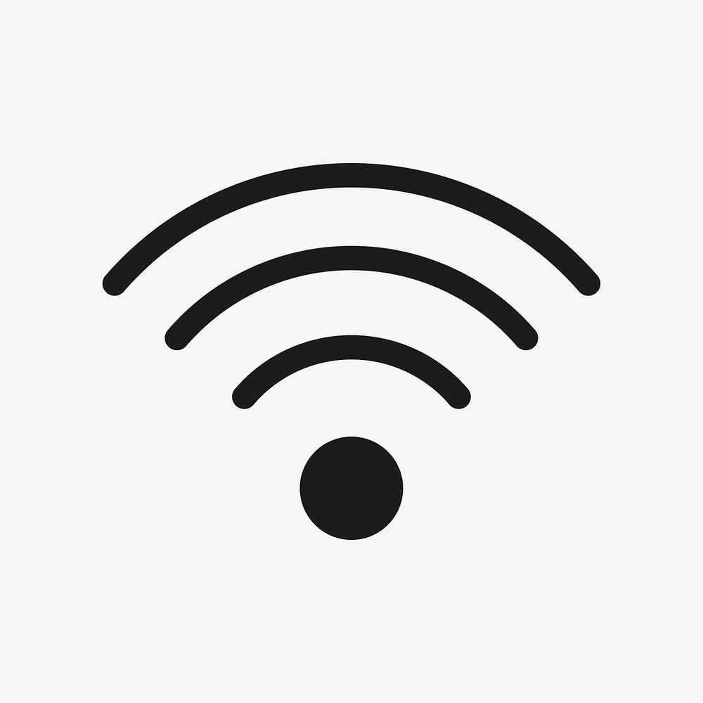 Wifi filled icon vector black for social media app