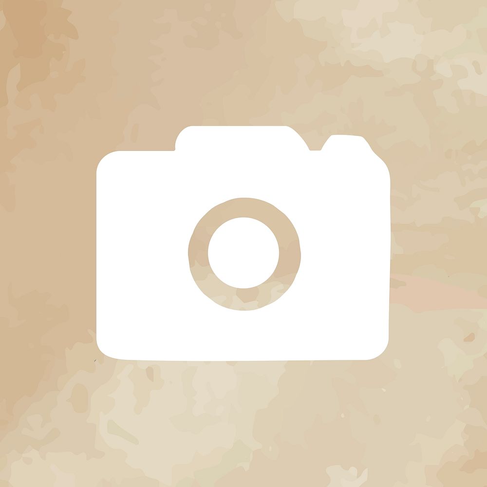 Camera mobile app icon psd beige textured background