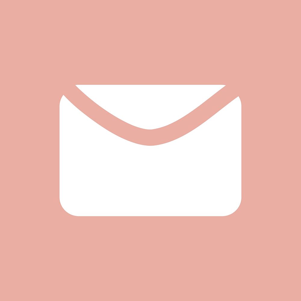 Email social media icon psd in white simple flat style