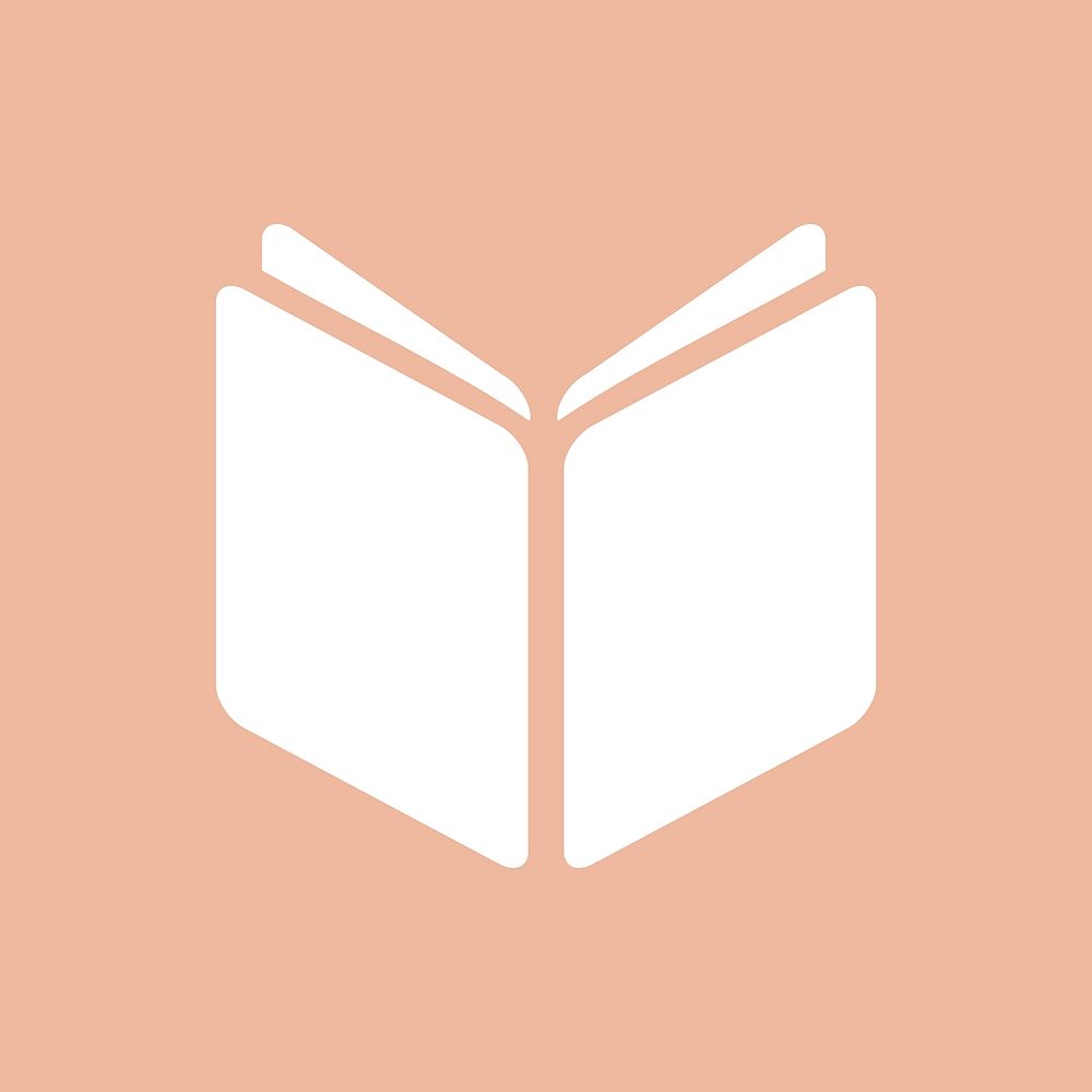 eBook mobile app icon vector in simple flat style