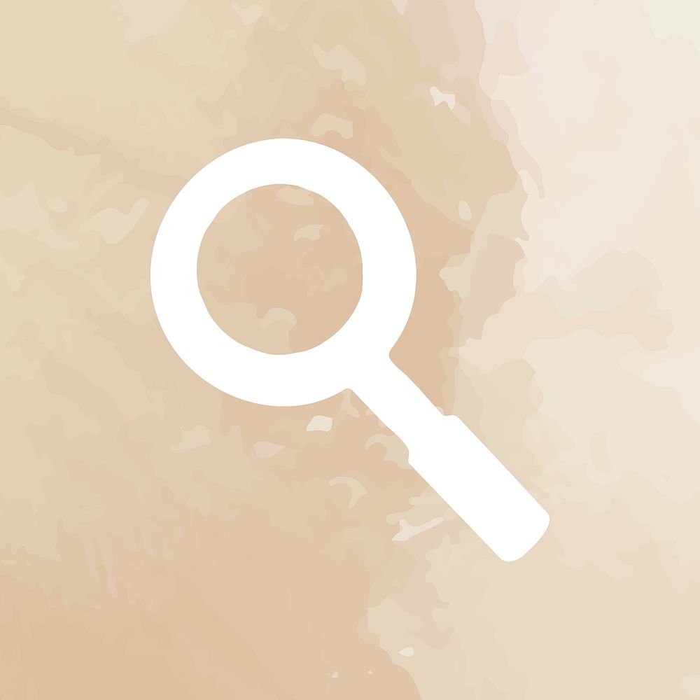 Search mobile app icon psd magnifying glass beige textured background