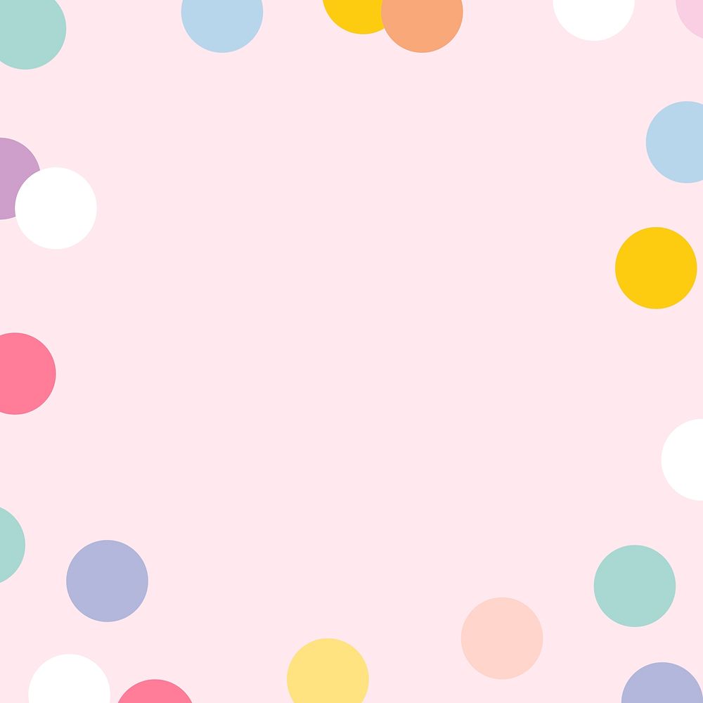 Pastel polka dot frame psd cute pastel pattern