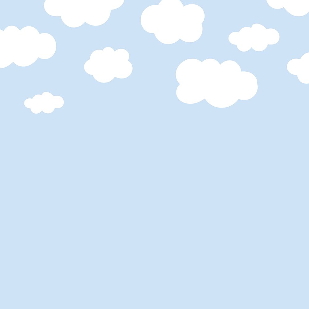 Cute background psd with fluffy cloud pattern