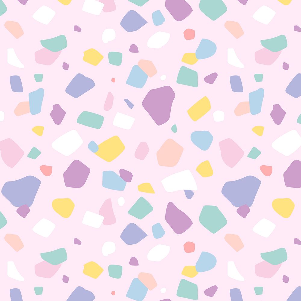 Background seamless pattern vector with cute pastel terrazzo