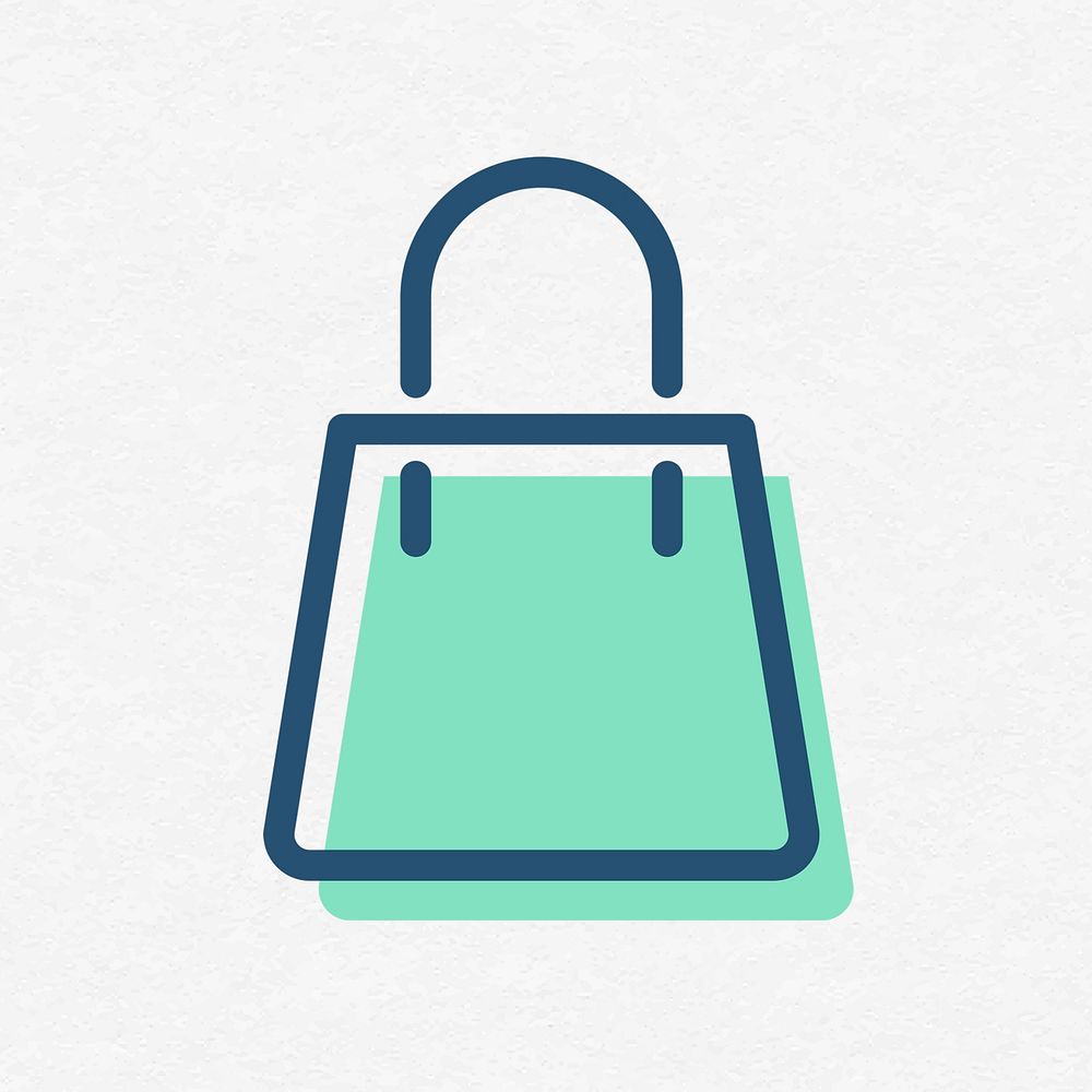 Shopping bag outline psd icon flat graphic