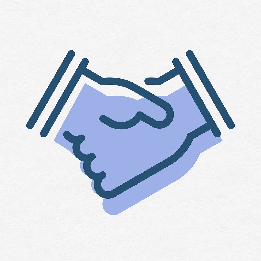 Handshake business icon psd flat graphic