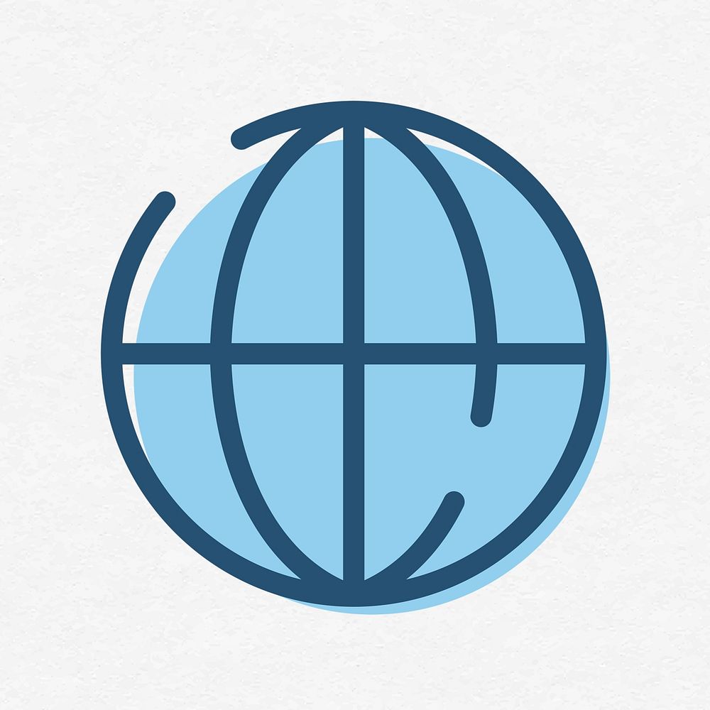 Globe outline icon psd internet symbol