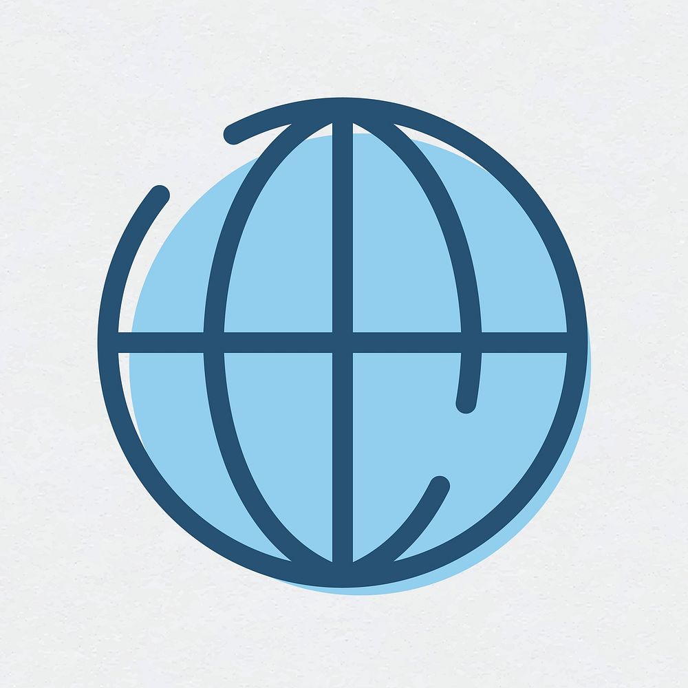 Globe outline icon vector internet symbol