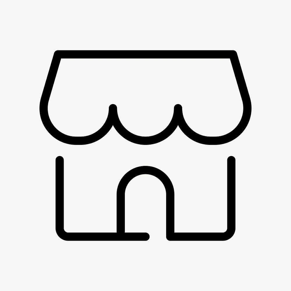 Shop icon vector online store minimal line symbol