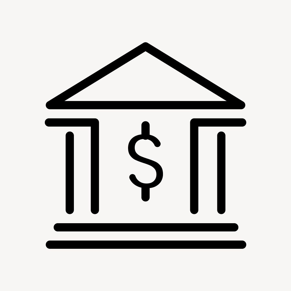 Bank line icon financial symbol