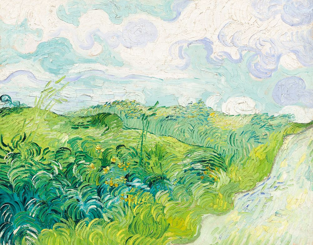 Green Wheat Fields, Auvers (1890) by Vincent Van Gogh. Original from The National Gallery of Art. Digitally enhanced by…