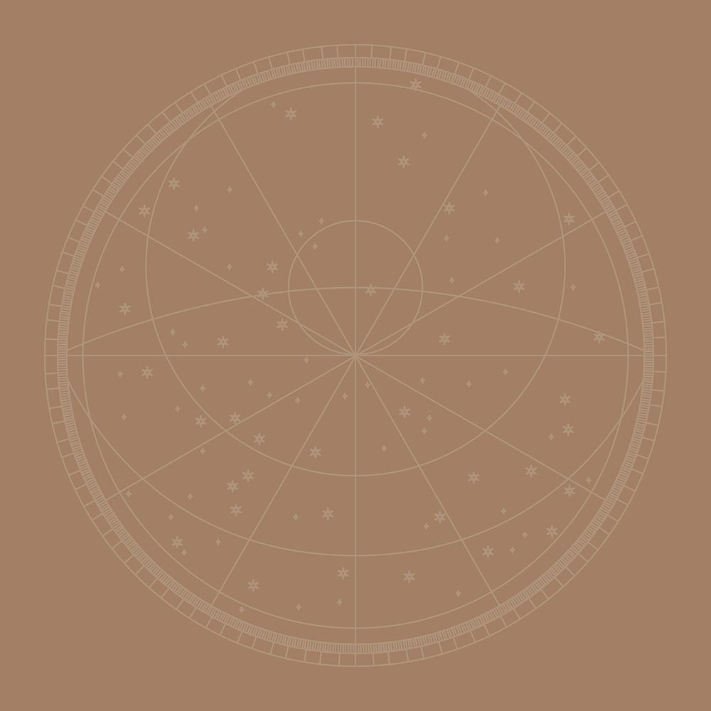 Line constellation map vector background in brown