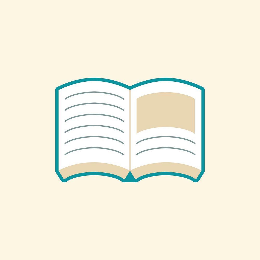 Book icon vector education flat graphic