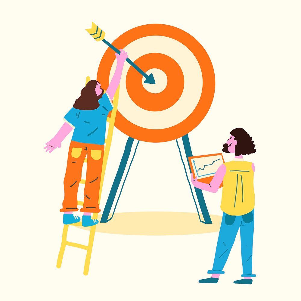 Target and arrow illustration vector in a flat style