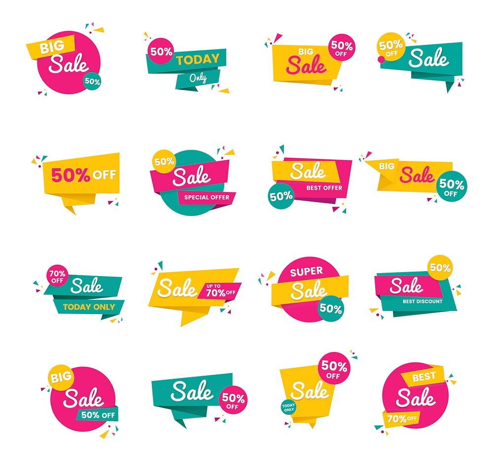 Sale badge vector design set