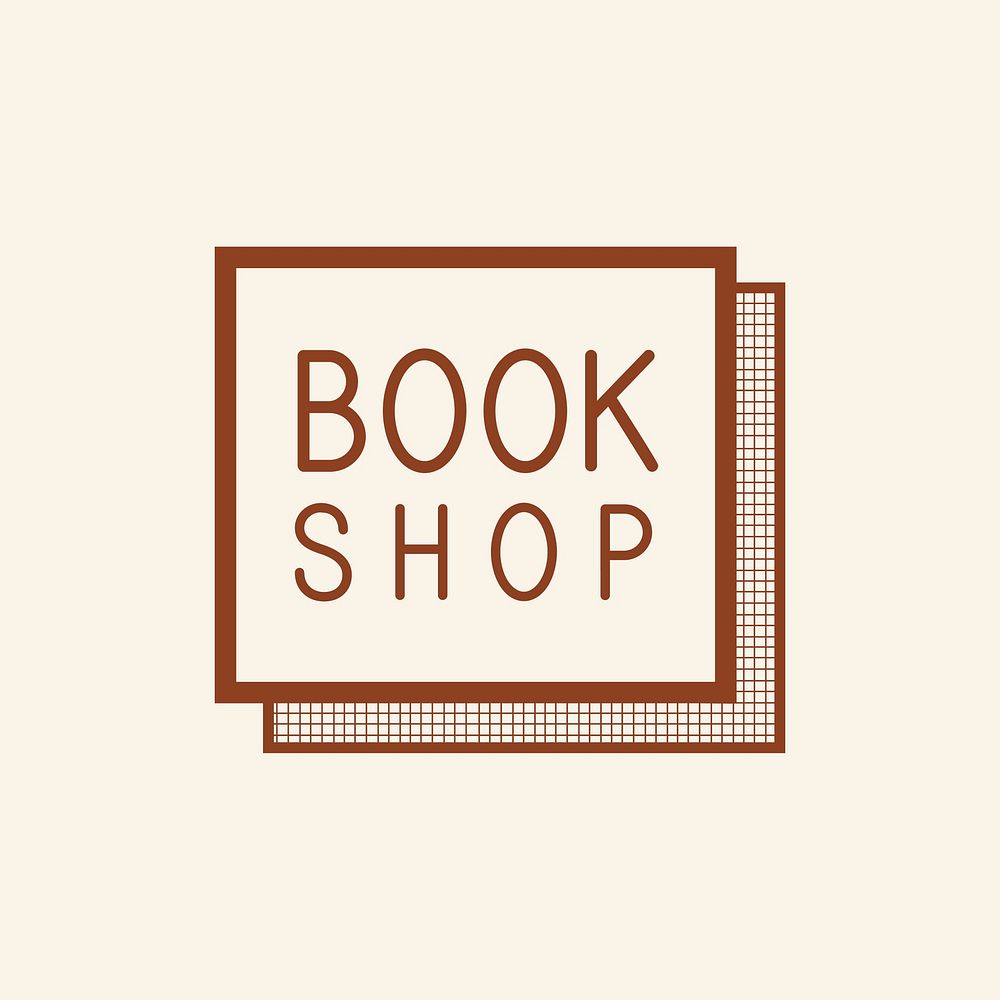 Bookshop square sign icon vector