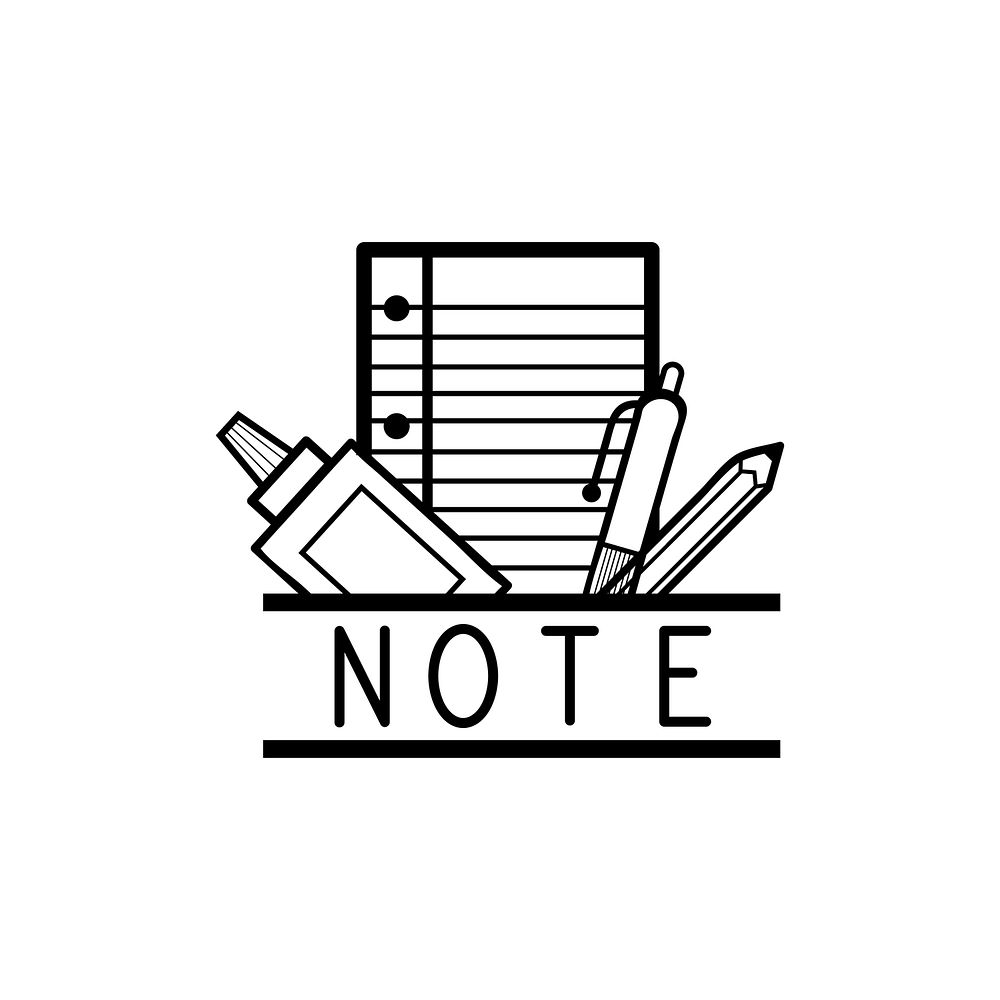 Notebook and stationery icon vector