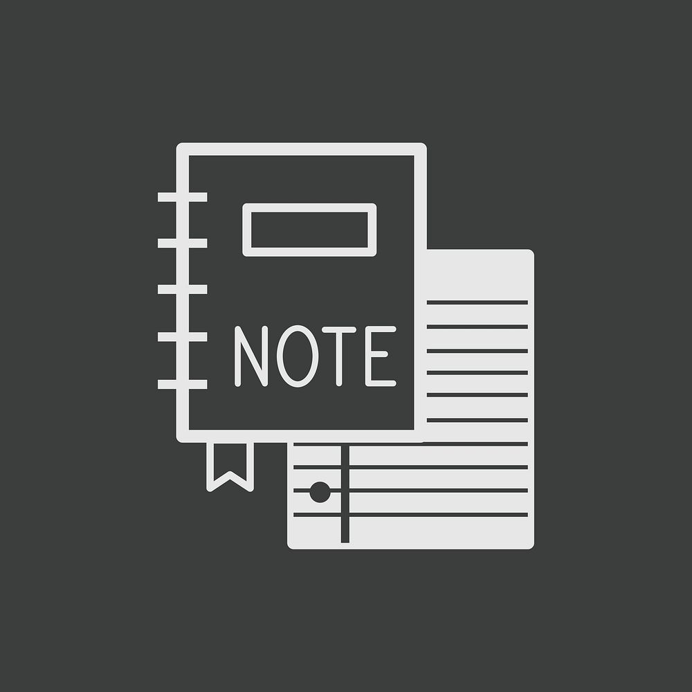 Notebook and stationery icon vector