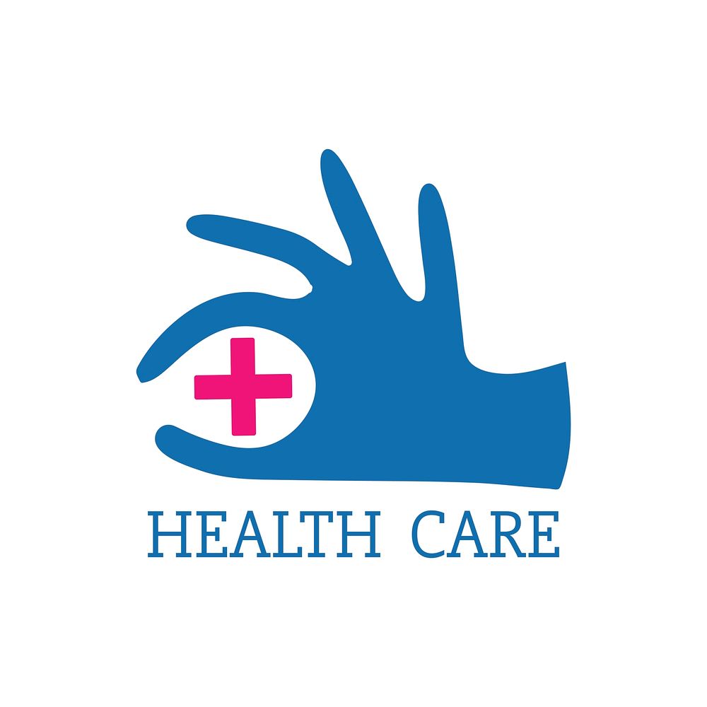 Blue and pink health care service logo vector