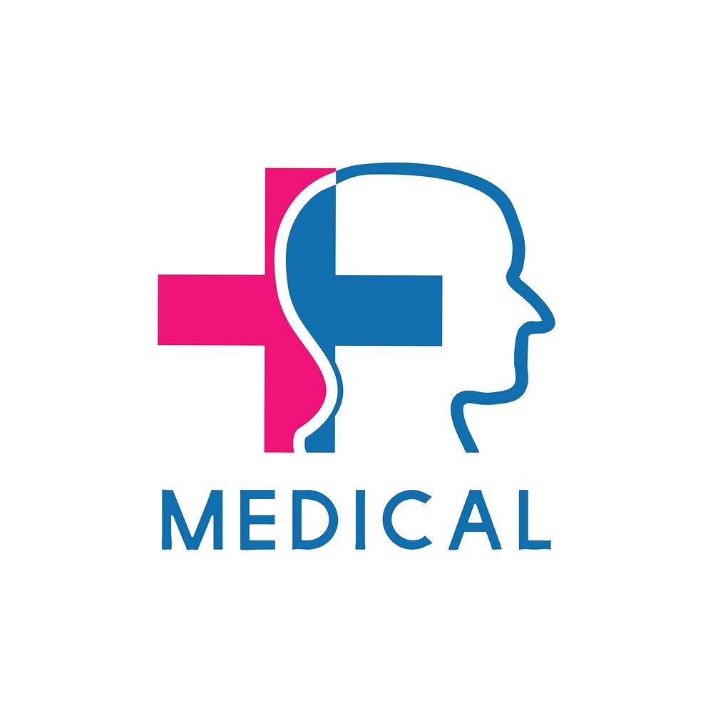 Blue and pink mental illness health care vector